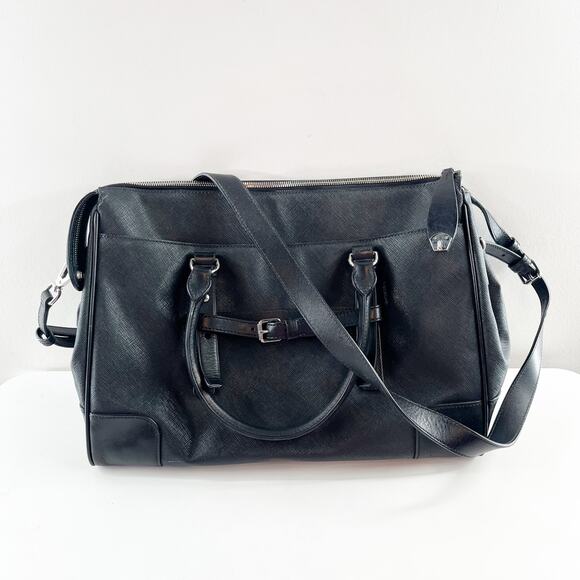 Tumi Villa Lucca Tote Duffel Weekender Briefcase Bag Leather Black - Picture 1 of 13